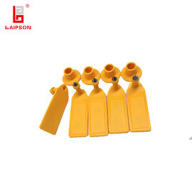 Orange Color RFID UHF Animal Identification Tags Long Reading Distance For Sheep Farm